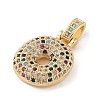 Brass Micro Pave Cubic Zirconia Pendants ZIRC-P121-01G-O-2