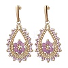 Teardeop Glass Beaded & Dyed Natural Malaysia Jade Dangle Stud Earrings EJEW-MZ00707-03-2
