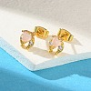 Brass Micro Pave Cubic Zirconia Stud Earrings For Women LS-EJEW-B111-01G-03-1