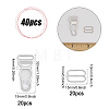 40Pcs 2 Style Alloy & Plastic Garter Strap Adjustment Buckles FIND-CA0008-16-2