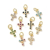 Brass Micro Pave Cubic Zirconia Charms KK-L268-015G-B-1