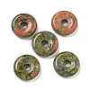 Natural Unakite Donut/Pi Disc Charms G-G142-01I-1