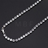 Stainless Steel Full Rhinestone Cross Pendant 4mm Tennis Chain Necklaces KD8251-2-2