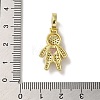 Rack Plating Brass Micro Pave Clear Cubic Zirconia Pendants KK-R158-02C-G-3