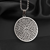 Stainless Steel Round Engraved Coin Pendant Simple Fashion Necklace NN6045-2-1