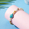 Ocean Dyed Synthetic Turquoise Turtle & Natural Flower Amazonite Round Beaded Anklets AJEW-TA00062-6