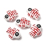 Handmade Printed Porcelain Beads PORC-F005-03B-01-1