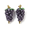 304 Stainless Steel with Handmade Lampwork Pendants STAS-Q352-02G-D-1