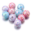 10Pcs UV Plating Colours Acrylic Beads OACR-S146-01B-1