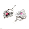 Heart with Ring Resin Dangle Earrings EJEW-G370-07AS-2