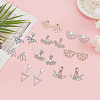 9 Pairs 9 Style Lotus & Teardrop & Triangle Plastic Imitation Pearl Beaded Stud Earrings EJEW-FI0001-21-7