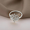 Hollow Out Lotus Brass Finger Rings FS-WG83FEB-01-1