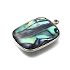 304 Stainless Steel Pave Natural Paua Shell Pendants STAS-Z125-01I-P-2