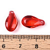 Transparent Glass Teardrop Charms GLAA-T030-03A-3