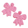 Glass & Cloth Bowknot Dangle Stud Earrings FS-WG55AB9-01-2