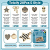 20Pcs 5 Styles Alloy Enamel Rhinestone Pendants ALRI-TA0001-46-4