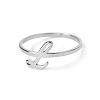 Adjustable 201 Stainless Steel Letter Open Cuff Rings for Women FS-WG61269-38-1