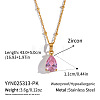 Minimalist 304 Stainless Steel Pave Cubic Zircon Teardrop Pendant Necklaces for Women DL9343-5-1