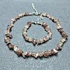 Natural Strawberry Quartz Chip Beaded Necklaces for Women IW6789-9-1