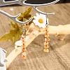 Natural Red Aventurine Chips Dangle Earrings with Glass EJEW-JE04840-01-3