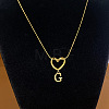 304 Stainless Steel Heart with Initial Pendant Necklaces for Women FS-WG4DC9E-07-1