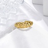 304 Stainless Steel Open Cuff Rings for Women RJEW-M019-34G-1