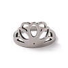 201 Stainless Steel Crown Finger Ring RJEW-J051-41P-2