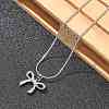 Anti-Tarnish 304 Stainless Steel Bowknot Pendant Round Snake Chain Necklaces for Women NJEW-Z044-11P-5