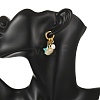 Starfish with Shell Charm 202 Stainless Steel Dangle Hoop Earrings EJEW-JE07063-2