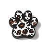 Paw Print with Leopard Print Pattern Silicone Focal Beads SIL-G011-01A-1