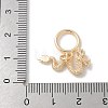 Brass Micro Pave Clear Cubic Zirconia Dragon European Dangle Charms KK-U052-38G-3