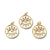 Rack Plating Brass Micro Pave Cubic Zirconia Pendants KK-E003-33G-1