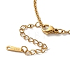 201 Stainless Steel Cable Chain Rectangle with Letter Pendant Necklaces NJEW-M070-01G-A-3