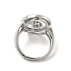 Brass Micro Pave Cubic Zirconia Adjustable Cup Peg Ring Settings KK-B166-03P-3