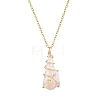 Electroplated Natural Quartz Crystal Prism Copper Wire Wrapped Pendant Necklaces NJEW-JN05027-01-4