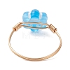 Copper Wired Acrylic Finger Rings RJEW-JR00958-01-5