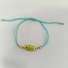 Braided Porcelain Fish Charm Adjustable Bracelets JI6734-1-1