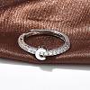 S925 Sterling Silver Adjustable Letter Rings for Women RJEW-M068-01P-C-4