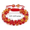 Sparkling Round Glass Braided Bead Bracelet BJEW-SW00082-18-2