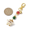 Christmas Santa Claus Handmade Glass Seed Beads Pendant Decorations HJEW-MZ00068-02-3
