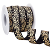 10Yards Gold Stamping Flower Polyester Elastic Cord OCOR-WR0001-49A-1