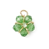 9Pcs Electroplate Glass Charms PALLOY-JF04759-3