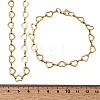 304 Stainless Steel Heart Link Chain Bracelet & Necklace Jewelry Sets SJEW-L199-13G-5