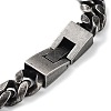304 Stainless Steel Cuban Link Chains Bracelets for Men & Women BJEW-D031-07B-3