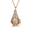 Rose Gold Hollow Heart Alloy Cage Pendant Necklaces SW2952-1-1