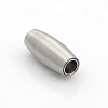 304 Stainless Steel Matte Surface Magnetic Clasps with Glue-in Ends STAS-O042-A-12-3