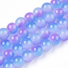 Baking Paint Imitation Jade Glass Round Bead Strands X1-DGLA-N003-6mm-01-1