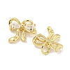 Brass with Clear Cubic Zirconia Charms with Jump Rings KK-Q820-09G-2
