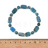 Natural Mixed Stone Rectangle and Round Beaded Stretch Bracelets BJEW-JB14493-4
