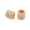 Brass Micro Pave Clear Cubic Zirconia European Beads KK-B100-013G-1